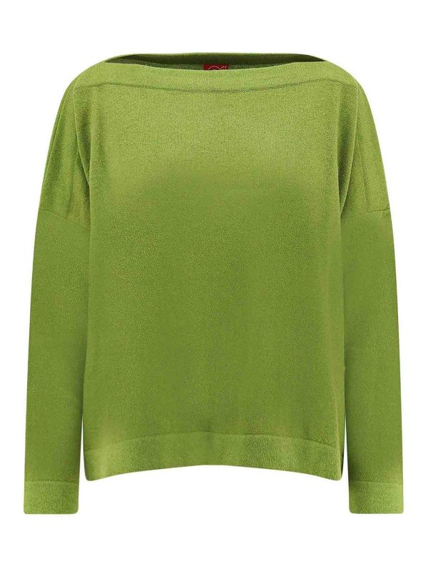 F CASHMERE: Suéteres con cuello pico - Suéter Cuello Redondo - Verde