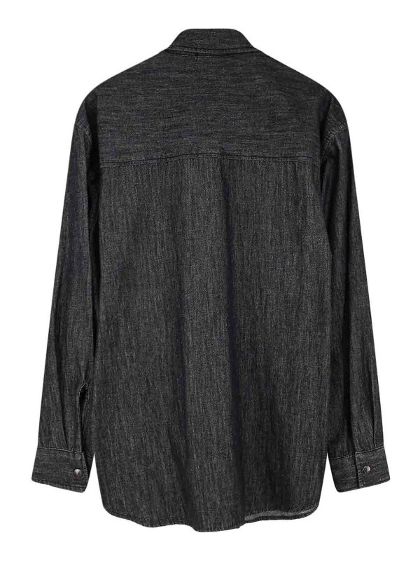 Pence: denim jacket online - Black Denim Shirt