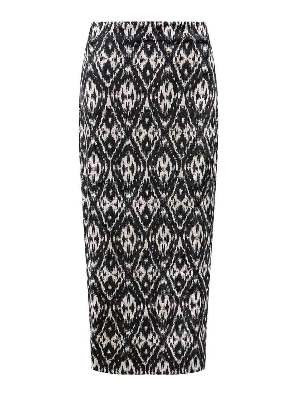 PIERRE-LOUIS MASCIA: Knee length skirts & Midi - Jacquard Velvet Pencil Skirt