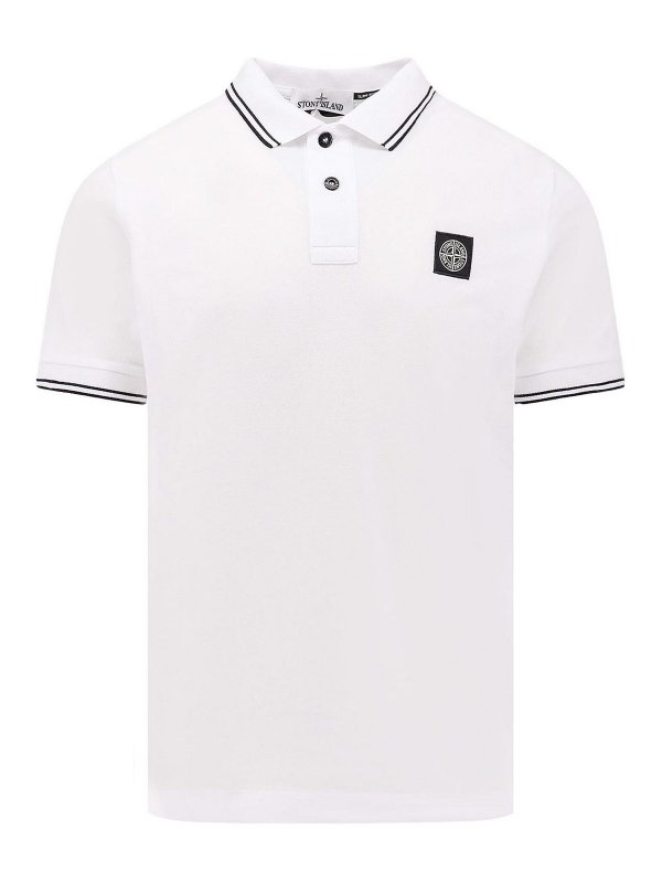 STONE ISLAND: polo shirts - Stretch organic cotton polo shirt