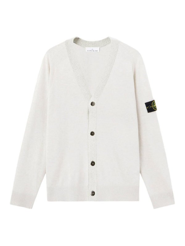 STONE ISLAND: Cardigans - Cardigan - Weiß