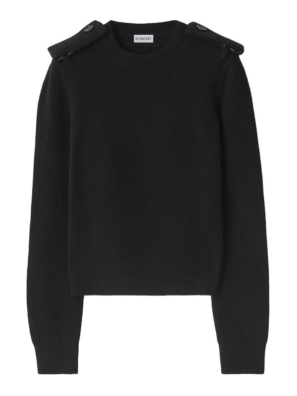 BURBERRY: Pull col rond - Pull Col Rond - Noir