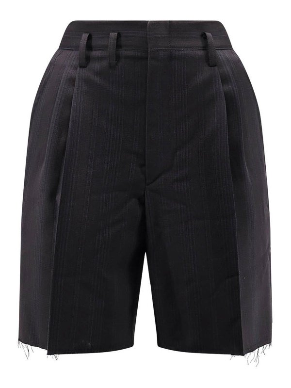 Maison Margiela: Trousers Shorts - Striped Virgin Wool Shorts