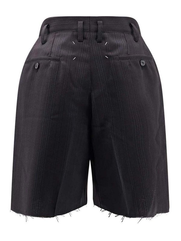 Maison Margiela: Trousers Shorts online - Striped Virgin Wool Shorts