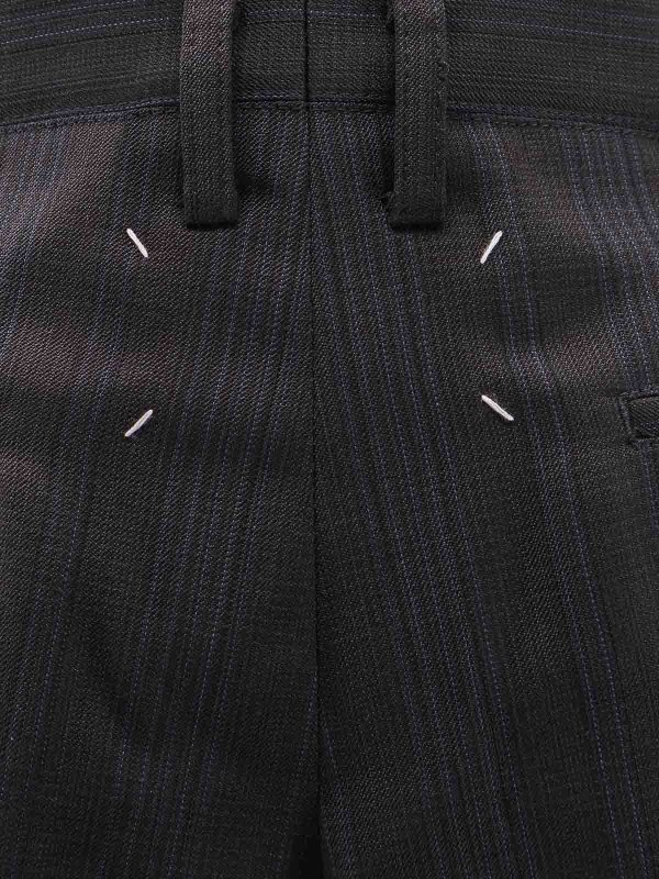 The Best Shops Maison Margiela: Trousers Shorts - Striped Virgin Wool Shorts