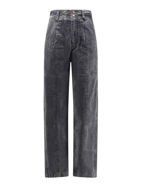Isabel Marant Etoile: straight leg jeans - Pantaloni Kiana In Denim
