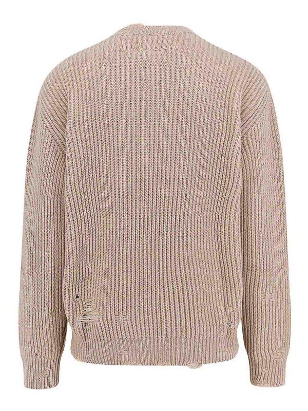 MM6 MAISON MARGIELA: maglia collo rotondo online - Maglia In Misto Lana Con Effetto Distressed