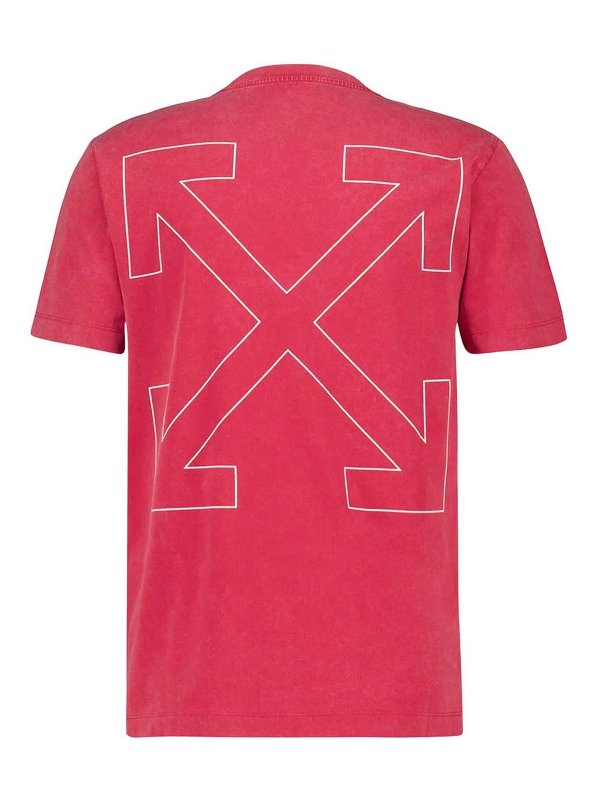 OFF-WHITE: T-shirts online - T-Shirt - Rouge Clair