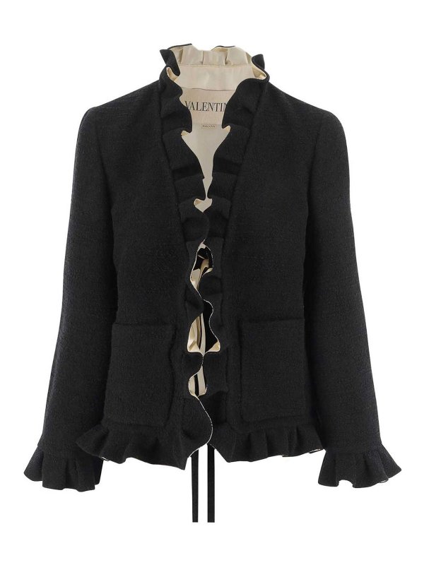 VALENTINO: giacche blazer - Blazer In Seta Con Nodo Frontale