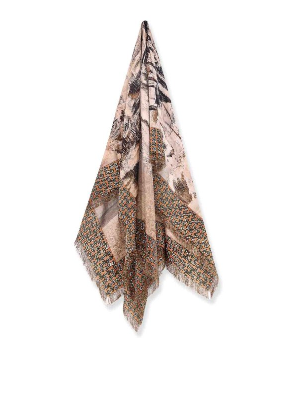 PIERRE-LOUIS MASCIA: Stole & Scialli - Foulard In Seta Con Stampa