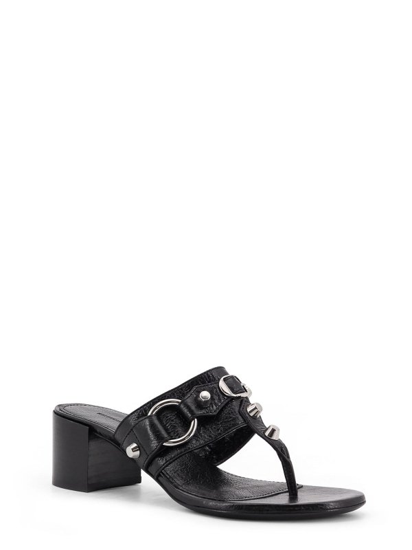 BALENCIAGA: sandals online - City Tong Leather Heeled Sandals