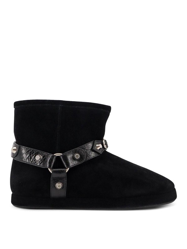 BALENCIAGA: ankle boots - Alaska Soft Bootie Boots In Leather And Wool