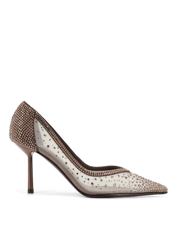 Le Silla: court shoes - Nicole Decollet In Mesh With Rhinestones