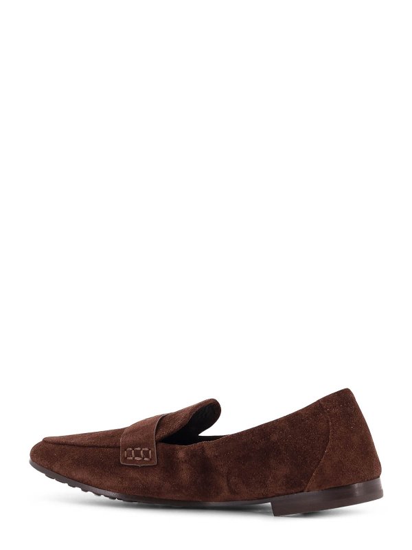 The Best Shops TORY BURCH: Loafers & Slippers - Suede moccasin with metal logo detail