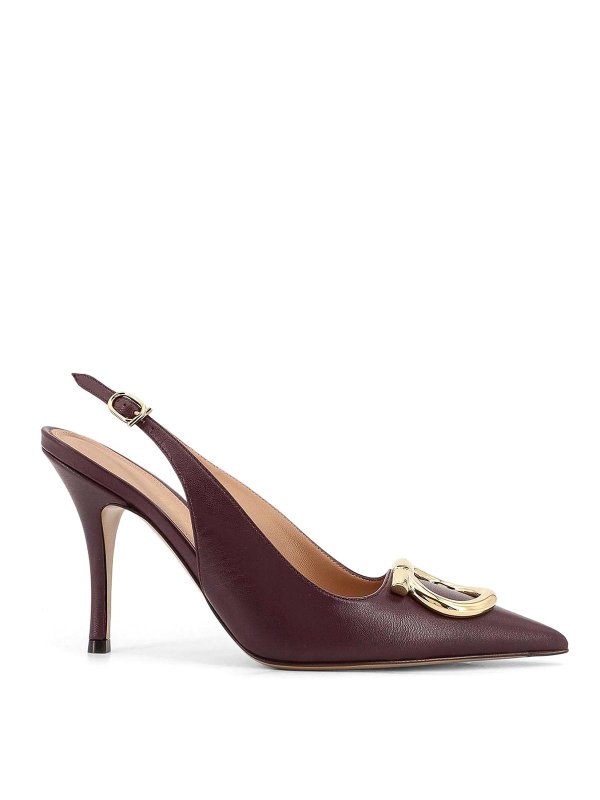 FERRAGAMO: Escarpins - Chaussures À Talon - Rouge Brun