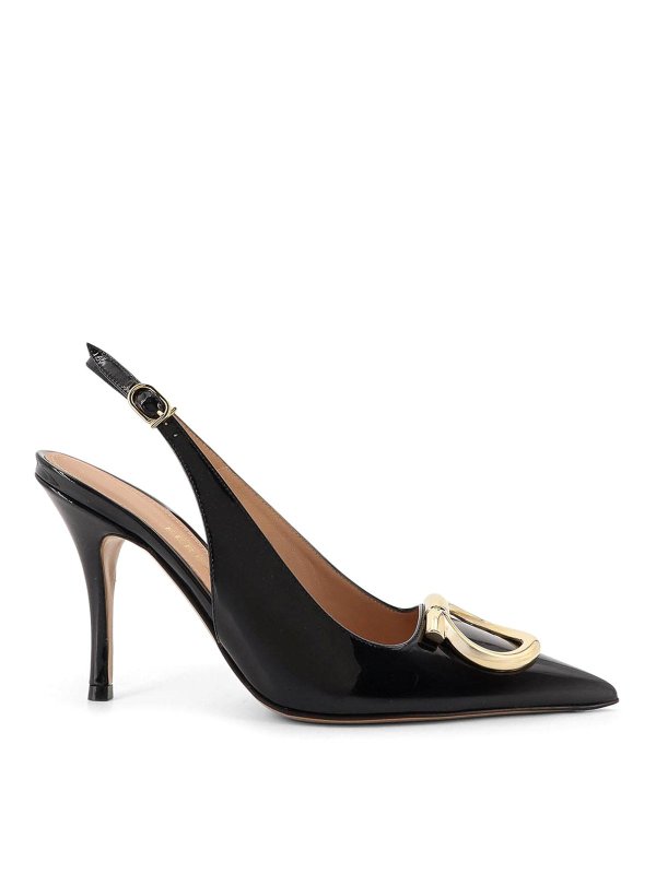 FERRAGAMO: court shoes - Sara Slingback Dcollet In Patent Leather