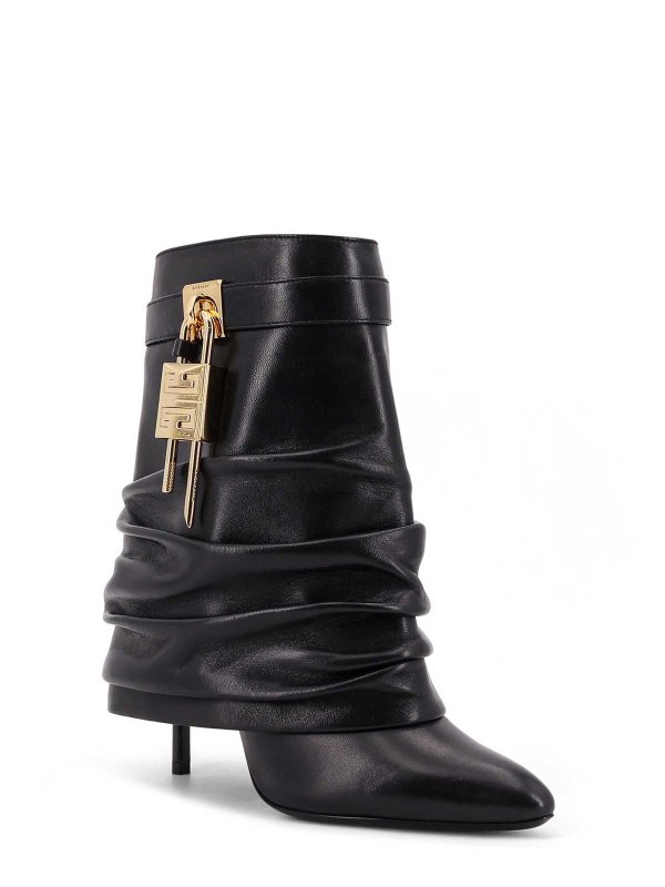 GIVENCHY: ankle boots online - Shark Lock Stiletto Leather Ankle Boots