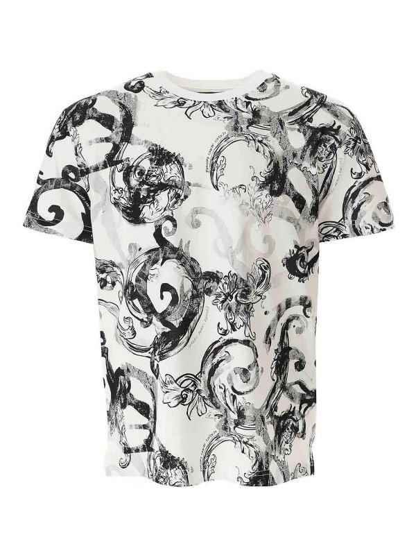 Versace Jeans Couture: t-shirts - Watercolor Baroque Tshirt
