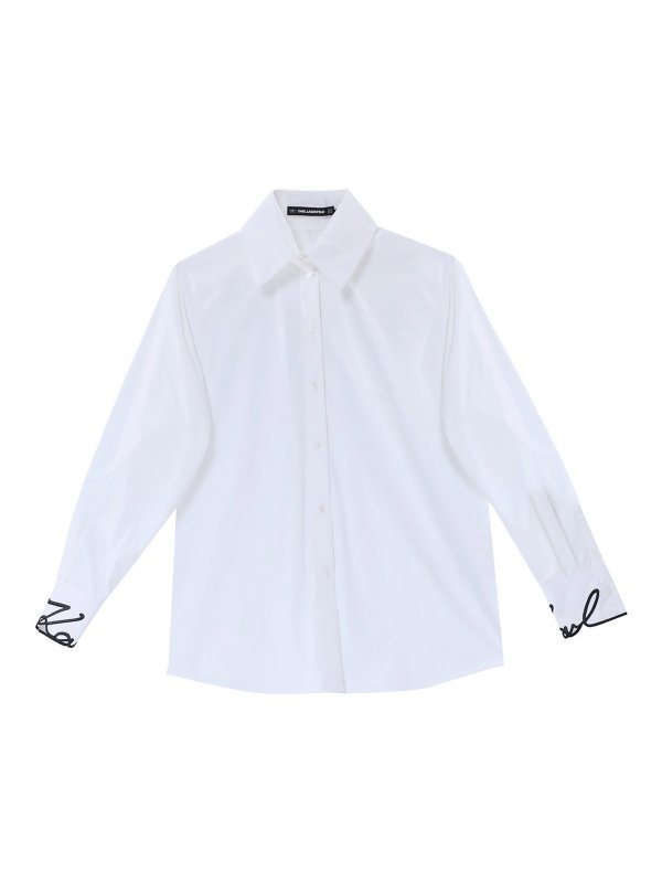 KARL LAGERFELD: shirts - Signature Cuff Poplin Shirt