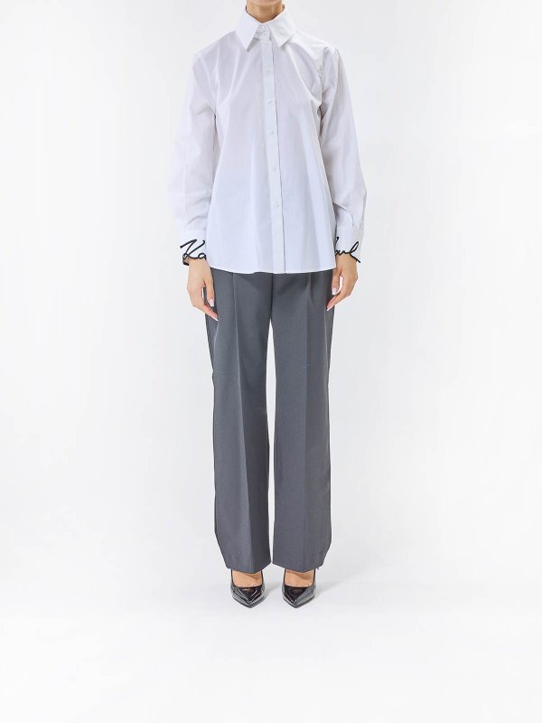 KARL LAGERFELD: shirts online - Signature Cuff Poplin Shirt
