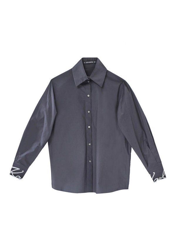 KARL LAGERFELD: shirts - Signature Cuff Poplin Shirt