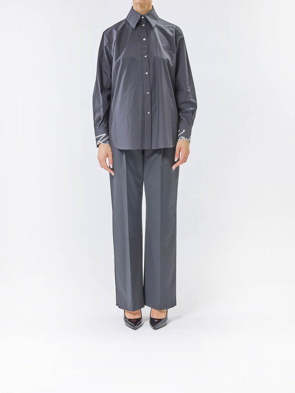KARL LAGERFELD: shirts online - Signature Cuff Poplin Shirt