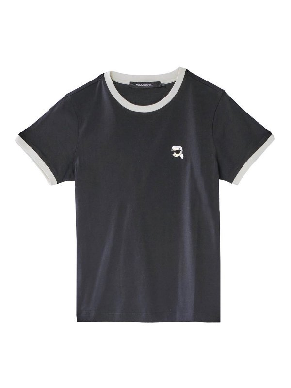 KARL LAGERFELD: t-shirts - Ikon Patch Slim T-Shirt