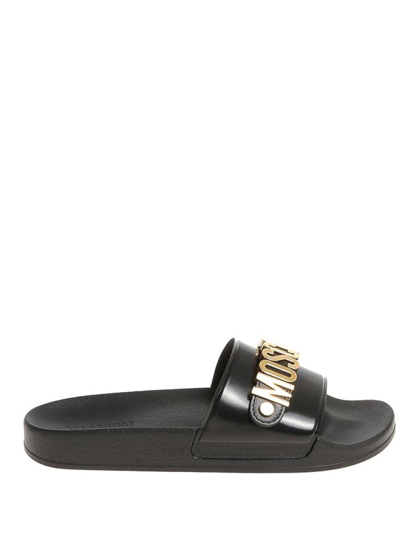 MOSCHINO: Tongs - Tongs - Noir