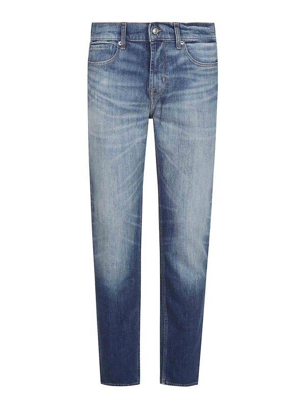 7 FOR ALL MANKIND: Jeans skinny - Jean Skinny - Bleu
