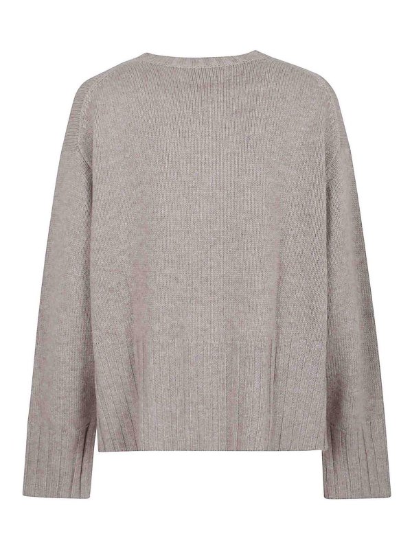 ALLUDE: Suéteres con cuello pico online - Suéter Cuello Redondo - Beis