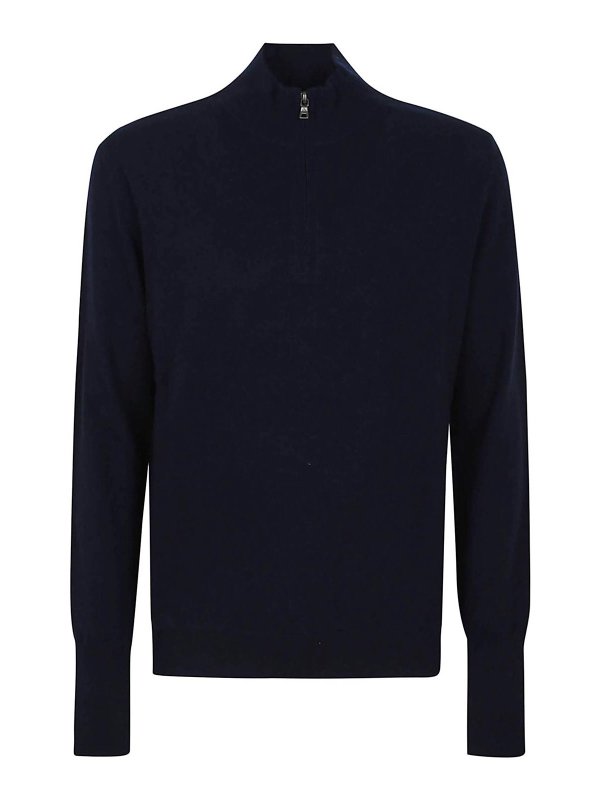 BALLANTYNE: Col roulé & Col polo - Pull Col Roulé - Bleu Foncé