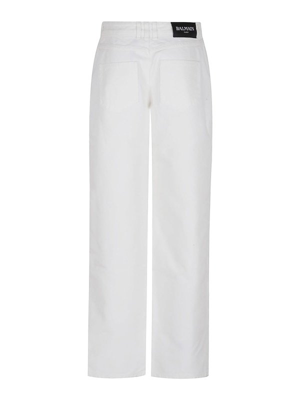 Balmain: straight leg jeans online - White Straight White Jeans
