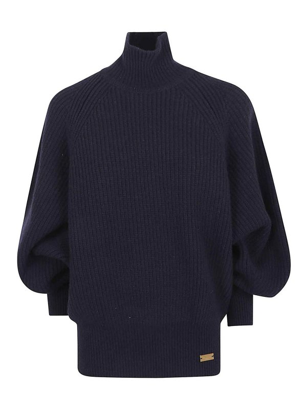 Balmain: Col roulé & Col polo - Pull Col Roulé - Beige Clair