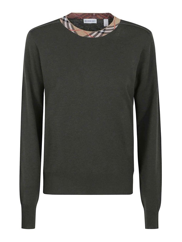 BURBERRY: Suéteres con cuello pico - Suéter Cuello Redondo - Marrón