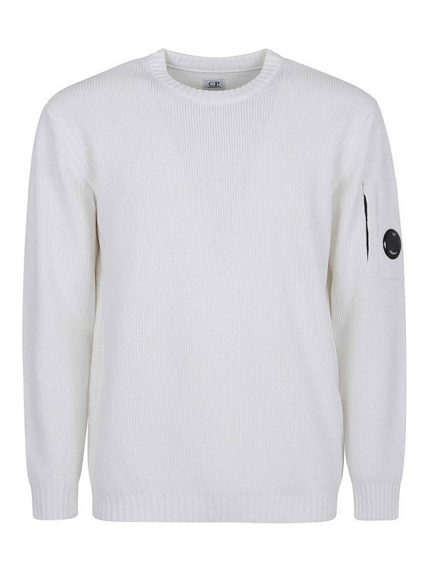 C.P. COMPANY: Suéteres con cuello pico - Suéter Cuello Redondo - Blanco