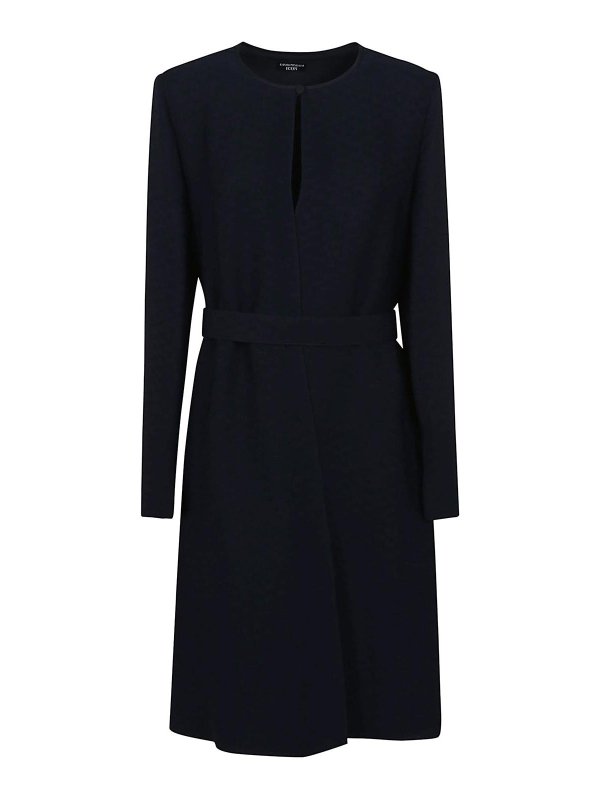 EMPORIO ARMANI: ニーレングスドレス - 膝丈ドレス - ブルー