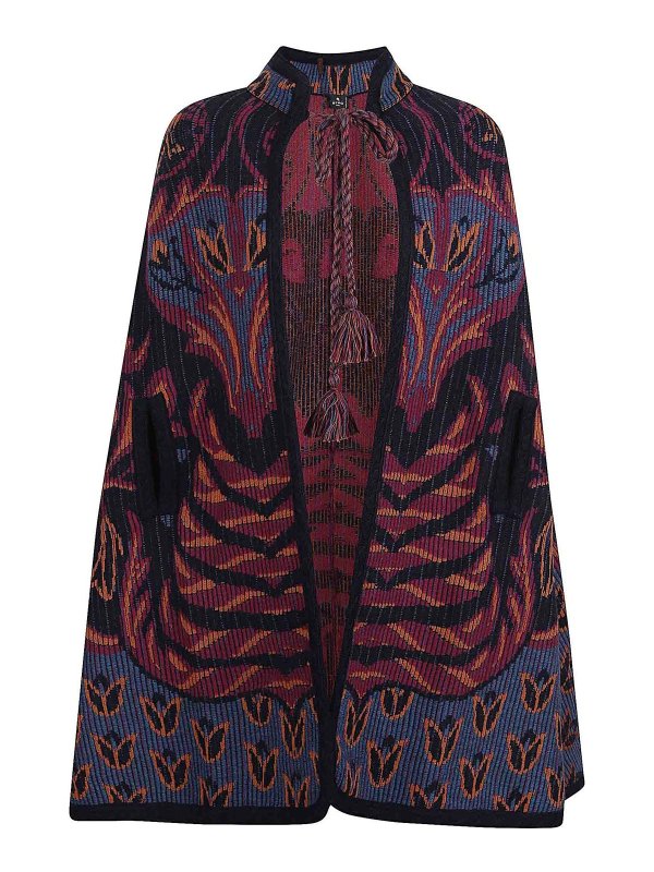 ETRO: Capes &  Ponchos - Knitwear Capes Woman