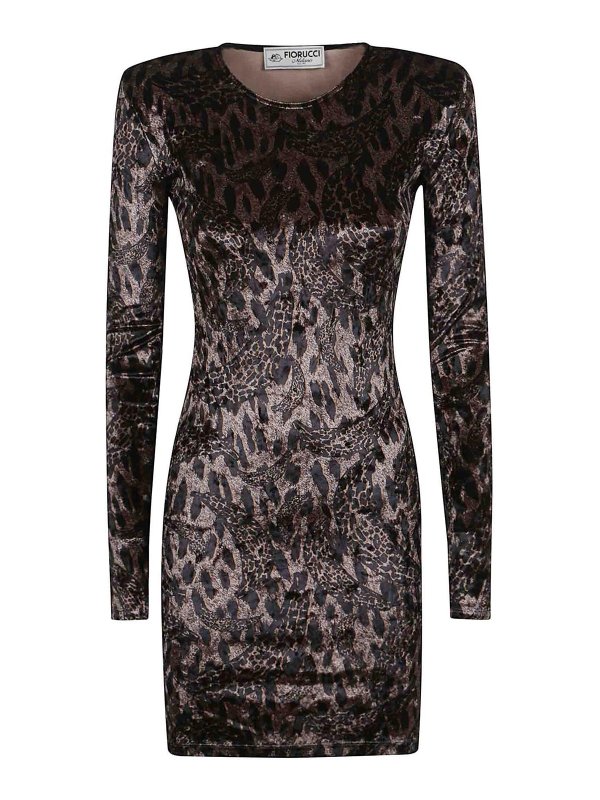 FIORUCCI: short dresses - Velour Padded Mini Dress