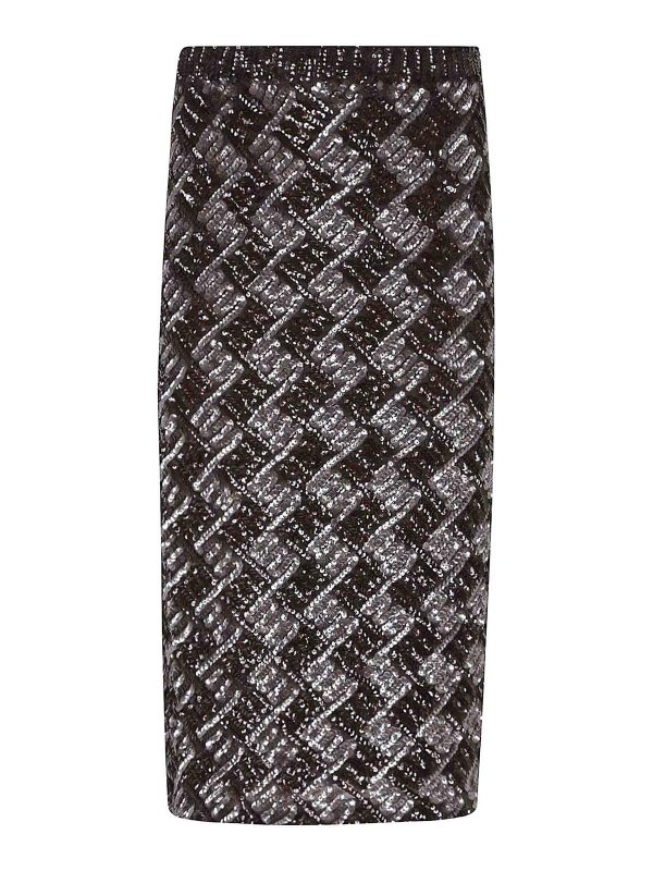 P.A.R.O.S.H.: ニーレングススカート＆ミディ丈 - 膝丈/ミディスカート - ブラウン