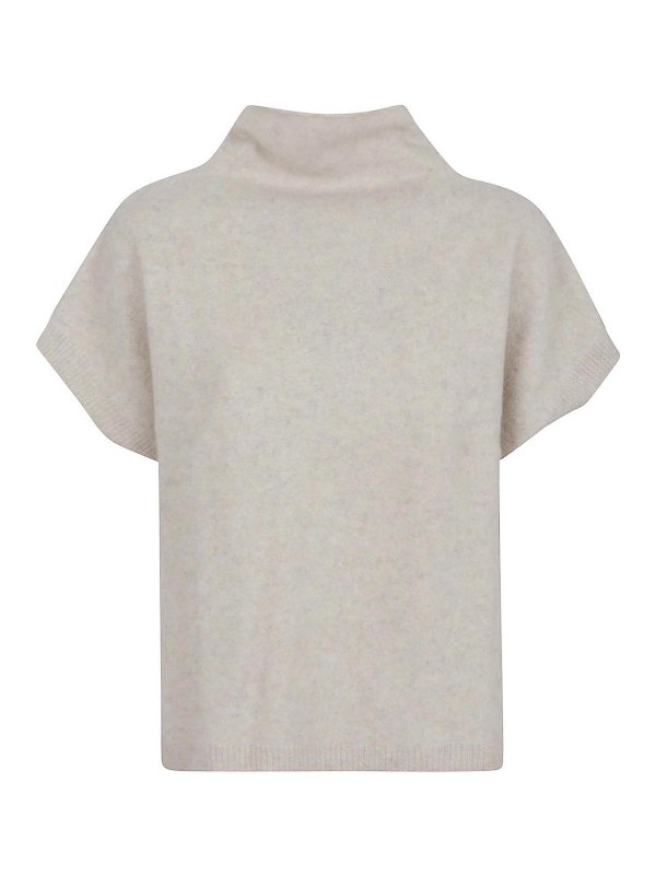 P.A.R.O.S.H.: Suéteres con cuello pico - Suéter Cuello Redondo - Crema