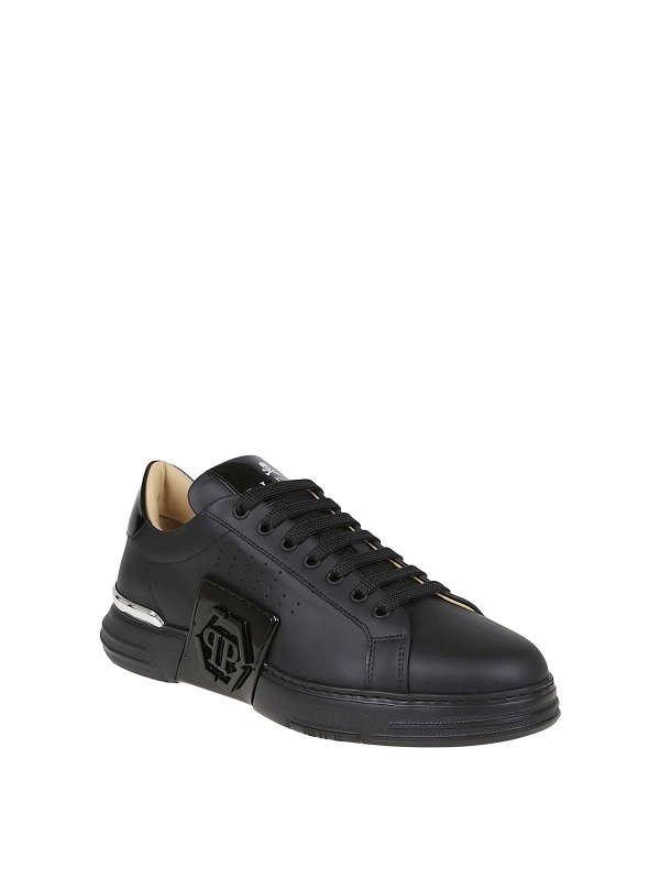 PHILIPP PLEIN: trainers online - Lo-Top Leather Sneakers Phantom