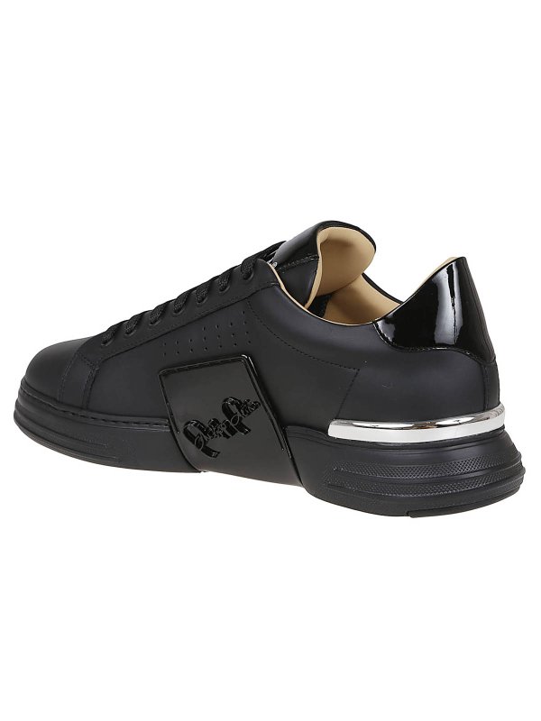 The Best Shops PHILIPP PLEIN: trainers - Lo-Top Leather Sneakers Phantom