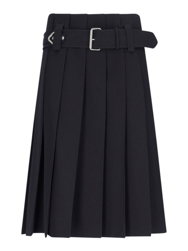 PRADA: Knee length skirts & Midi - Logo Midi Skirt