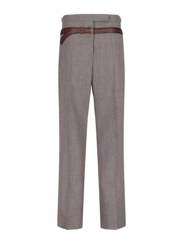 PRADA: casual trousers - Trompe-Lil Belted Trousers