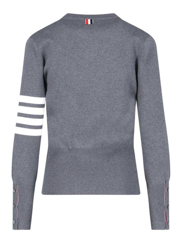 The Best Shops THOM BROWNE: Strickpullover mit Rundhalsausschnitt - Rundhalspullover - Grau