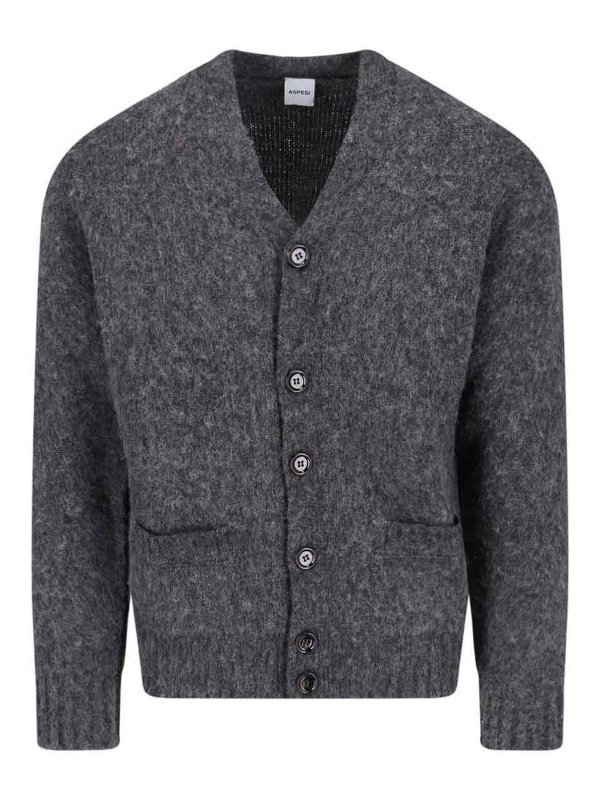 ASPESI: Cardigans - Cardigan - Gris