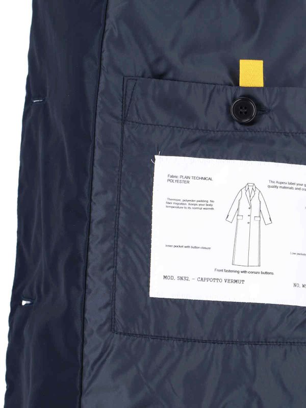 Manteau Au Genou - Bleu shop online: ASPESI