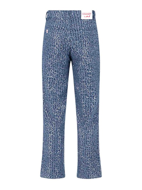 CHARLES JEFFREY LOVERBOY: jeans dritti, a sigaretta online - Paillettes di jeans