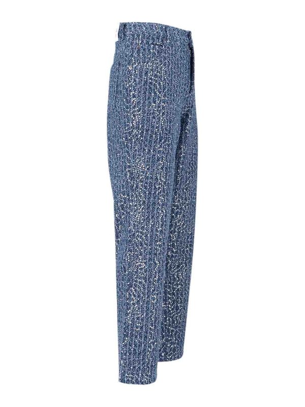 The Best Shops CHARLES JEFFREY LOVERBOY: jeans dritti, a sigaretta - Paillettes di jeans