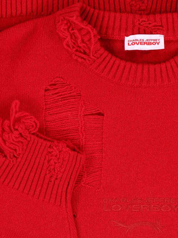 The Best Shops CHARLES JEFFREY LOVERBOY: Pull col rond - Pull Col Rond - Rouge